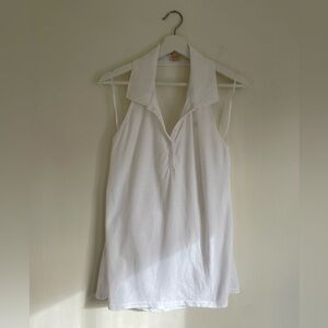 Michael Kors White Collared Tank Top
